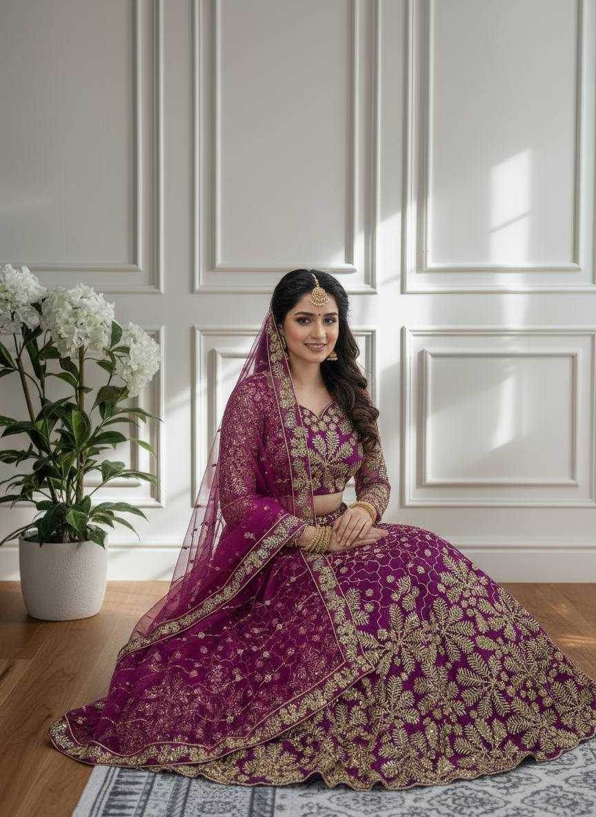 Butterfly Net Embroidered Lehenga - MYLUXURY LANE ENTERPRISE